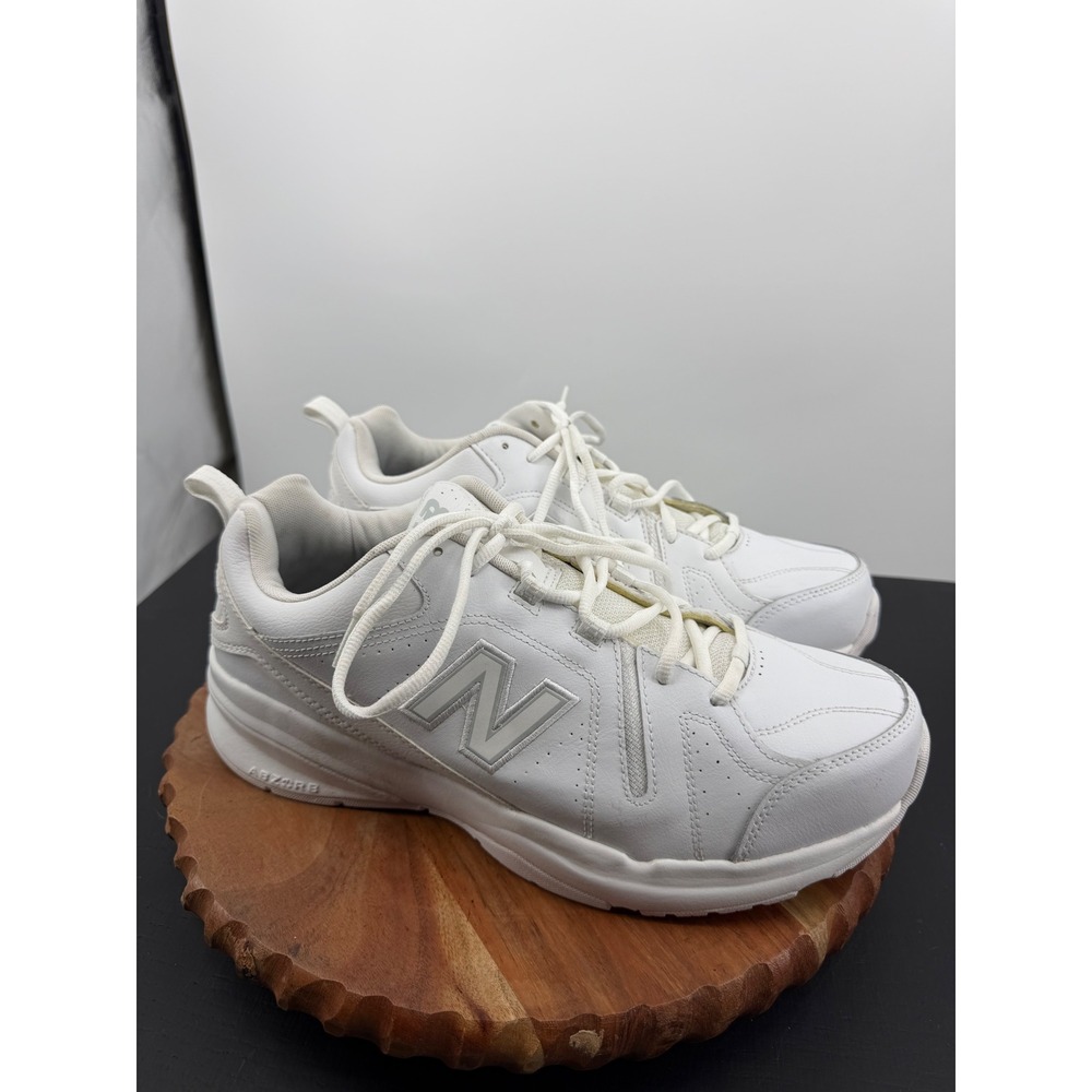 New Balance 608v5 Training Shoe Mens 12 4E White Leather MX608AW5 ABZORB Sneaker